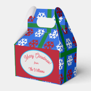 Frohe Weihnachten Familie Amerikanischer Schneeflo Geschenkschachtel