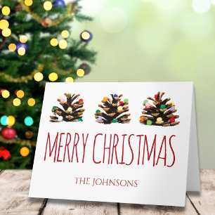Frohe Weihnachten Familie Feiertagskarte Typografi Karte