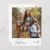 Frohe Weihnachten Familie Foto Gruß Postkarte (Vorne/Hinten)