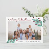 Frohe Weihnachten Familie Foto Kirsche Pflanze bew Ankündigung (Stehend Vorderseite)