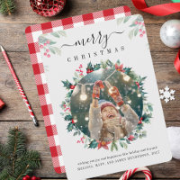 Frohe Weihnachten Familie Foto Mistletoe Berries