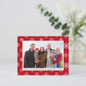 Frohe Weihnachten Familie Foto Schneeflocken Rot (Stehend Vorderseite)