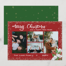 Frohe Weihnachten Familie Foto Snow Winter Florals