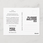 Frohe Weihnachten Familie Foto, stilvolle Elegant  Postkarte (Rückseite)