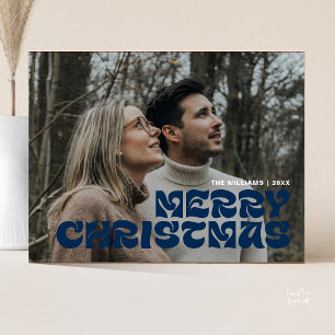 Frohe Weihnachten Familie Foto, stilvolle Elegant  Postkarte