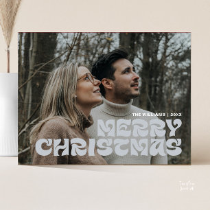 Frohe Weihnachten Familie Foto, stilvolle Elegant  Postkarte