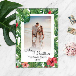 Frohe Weihnachten Familie Foto Tropische Blume Lea