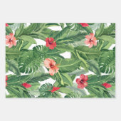 Frohe Weihnachten Familie Foto Tropische Blume Lea Geschenkpapier Set (Vorderseite)