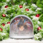 Frohe Weihnachten Familie Foto und Hauskatze Schneekugeln (Weihnachten)