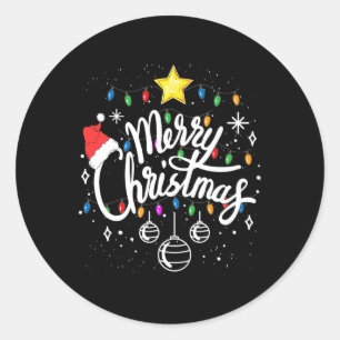 Frohe Weihnachten Familie Funny Christmas Men Xmas Runder Aufkleber