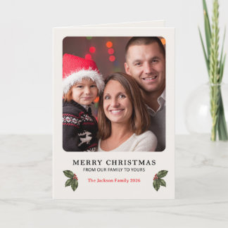 Frohe Weihnachten Familie Holly Foto Rahmen