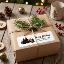 Frohe Weihnachten Familie Kariert Bäume Rentiere B