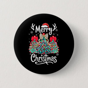 Frohe Weihnachten Familie Lustiger Weihnachtsbaum  Button