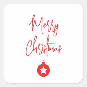 Frohe Weihnachten Familie Neujahrsbotschaft Quadratischer Aufkleber