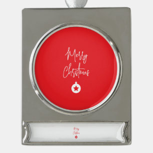 Frohe Weihnachten Familie Neujahrsgruß Banner-Ornament Silber