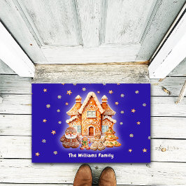 Frohe Weihnachten Familie Personalisiert Name Navy Fußmatte