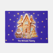 Frohe Weihnachten Familie Personalisiert Name Navy Fußmatte (Vorderseite)