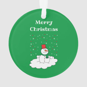 Frohe Weihnachten Familie Schneemann Schneeflocken Ornament