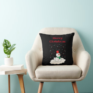 Frohe Weihnachten Familie Snowman Snowflakes Schwa Kissen