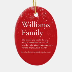 Frohe Weihnachten Familien Definition Schneeflocke Keramik Ornament
