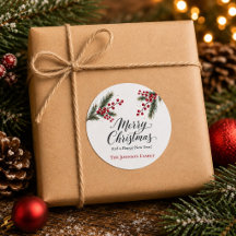 Frohe Weihnachten Familien-Geschenk-Aufkleber Holl