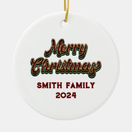 Frohe Weihnachten - Familienanpassung Keramik Ornament