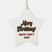 Frohe Weihnachten - Familienanpassung Keramik Ornament (Rechts)