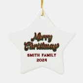 Frohe Weihnachten - Familienanpassung Keramik Ornament (Hinten)