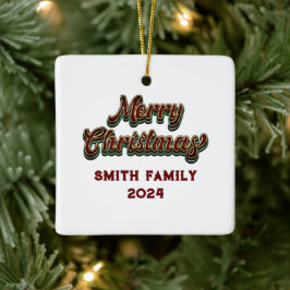 Frohe Weihnachten - Familienanpassung Keramikornament