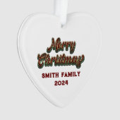 Frohe Weihnachten - Familienanpassung Ornament (Vorderseite)