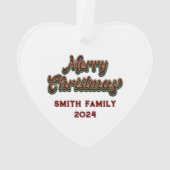 Frohe Weihnachten - Familienanpassung Ornament (Rückseite)