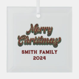 Frohe Weihnachten - Familienanpassung Ornament Aus Glas