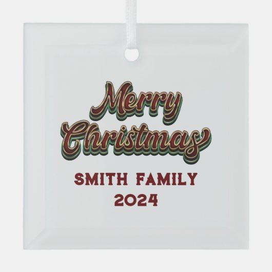 Frohe Weihnachten - Familienanpassung Ornament Aus Glas (Vorderseite)