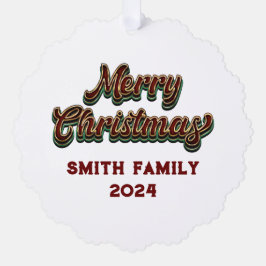 Frohe Weihnachten - Familienanpassung Ornament Karte