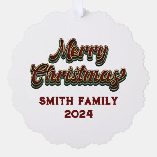 Frohe Weihnachten - Familienanpassung Ornament Karte
