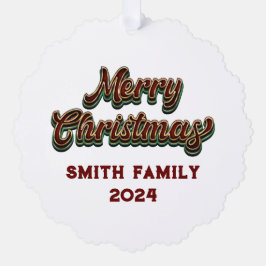 Frohe Weihnachten - Familienanpassung Ornament Karte