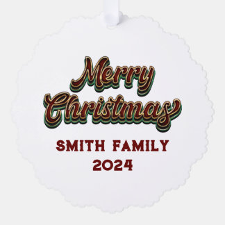 Frohe Weihnachten - Familienanpassung Ornament Karte