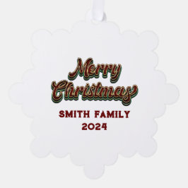 Frohe Weihnachten - Familienanpassung Ornament Karte