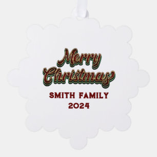 Frohe Weihnachten - Familienanpassung Ornament Karte