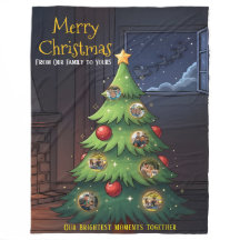 Frohe Weihnachten Familienbaum-Foto-Decke – Person