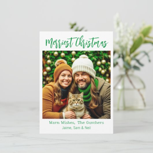 Frohe Weihnachten | Familienbild Personalisiert (Stehend Vorderseite)