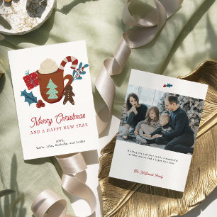 Frohe Weihnachten Familienfoto Feiertagsgemütlichk
