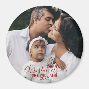Frohe Weihnachten Familienfoto Magnet
