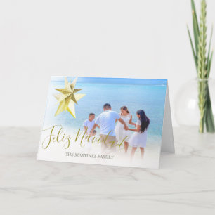 Frohe Weihnachten Familienfoto Parol Spanisch Karte