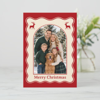 Frohe Weihnachten Familienfoto Urlaubskarte