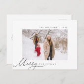 Frohe Weihnachten, Familienjubiläum, Minimalistisc Postkarte (Vorne/Hinten)