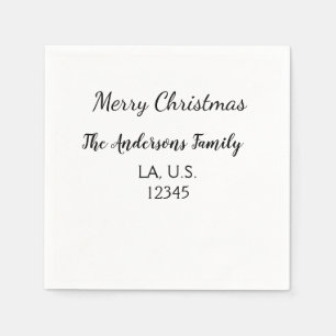 Frohe Weihnachten Familienname Adresse Name Text Serviette