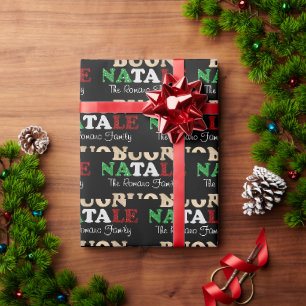 Frohe Weihnachten Familienname Italienisches Weihn Geschenkpapier