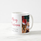 Frohe Weihnachten Familienurlaub Foto Roter Text Kaffeetasse (VorderseiteRechts)