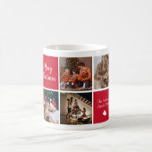 Frohe Weihnachten Familienurlaub Foto Weißer Text Kaffeetasse (Mittel)